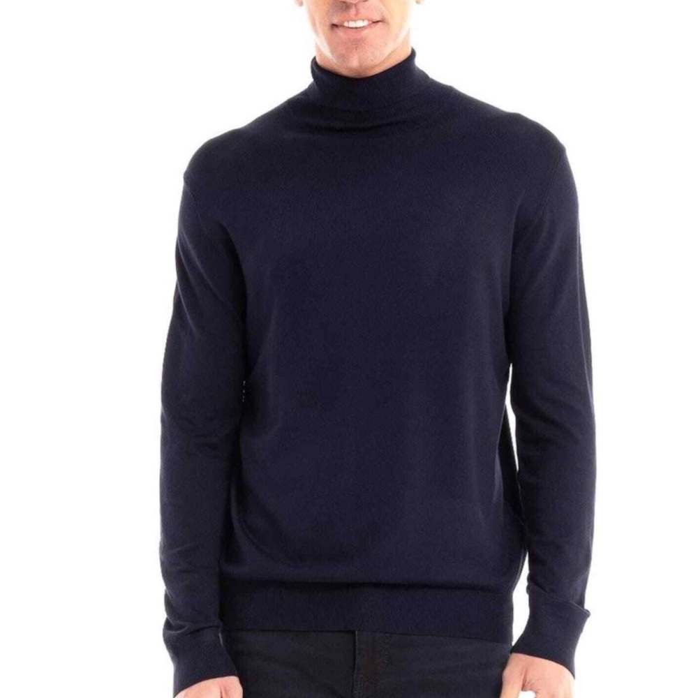 Scotch & Soda Ecovero Melange Navy Turtleneck Sweater